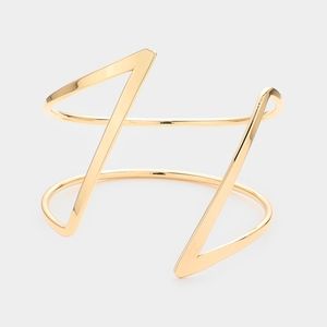 Gold Metal Cuff Bracelet Simple Style Casual Jewelry